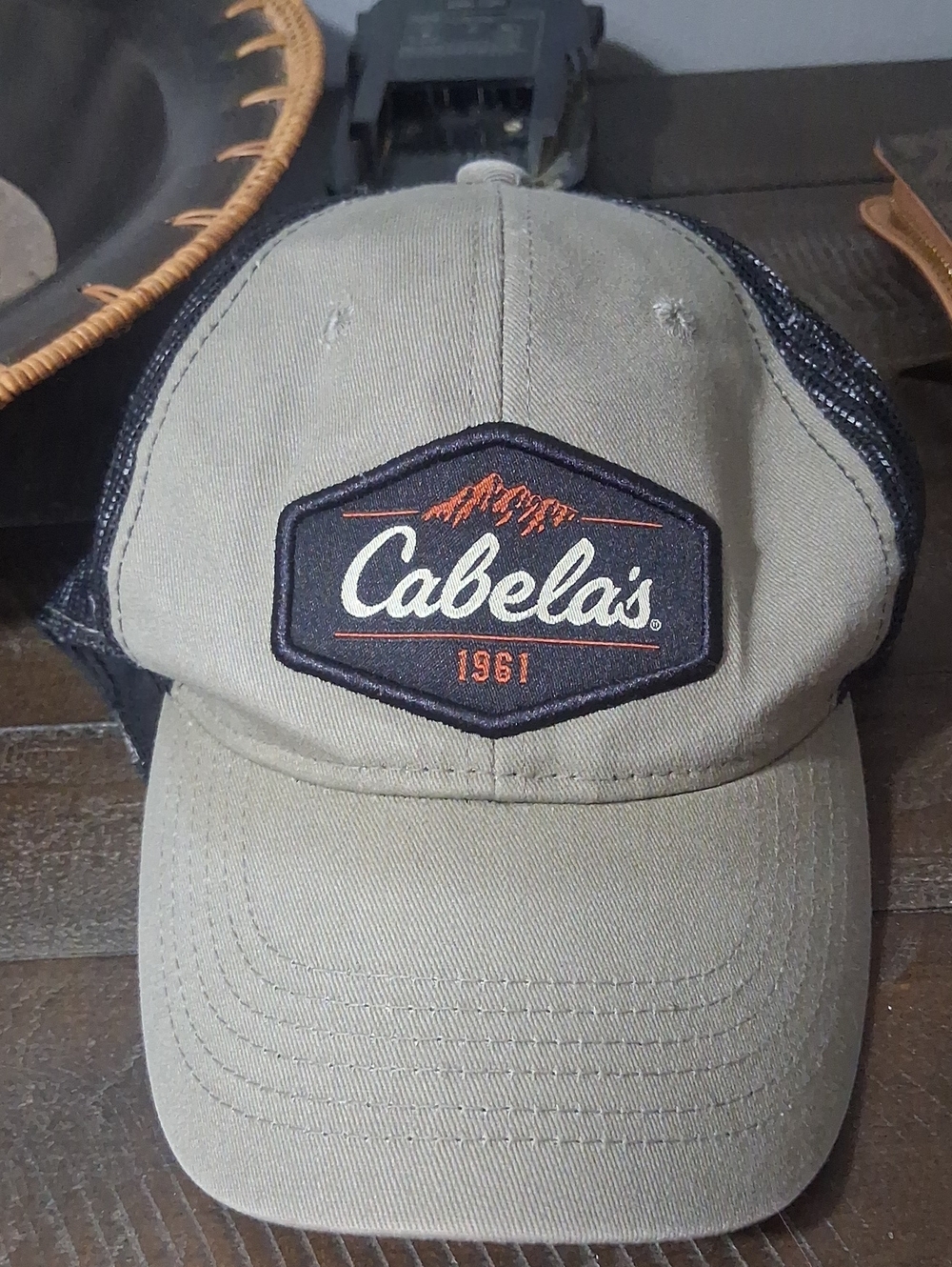 Cabela's Men's Khaki Patch Logo Trucker Cap